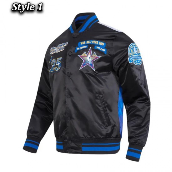 NBA All Star 2025 Classic Rib Satin Jacket NBA All Star 2025 Classic Rib Satin Jacket