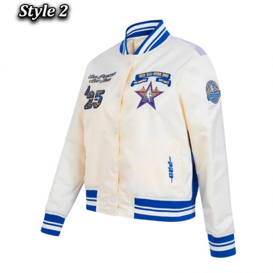 NBA All Star 2025 Classic Rib Satin Jacket NBA All Star 2025 Classic Rib Satin Jacket