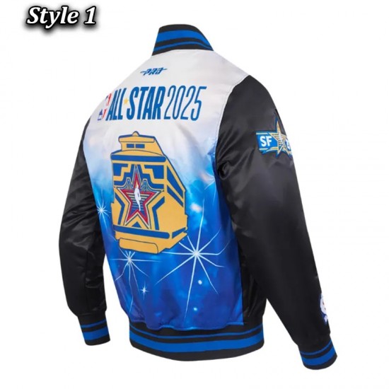 NBA All Star 2025 Classic Rib Satin Jacket NBA All Star 2025 Classic Rib Satin Jacket