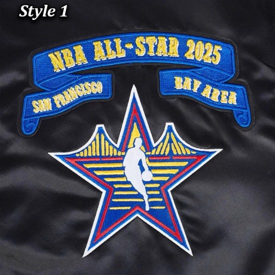 NBA All Star 2025 Classic Rib Satin Jacket NBA All Star 2025 Classic Rib Satin Jacket