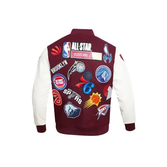NBA All Star Maroon and White Jacket NBA All Star Maroon and White Jacket
