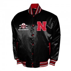 Nebraska Huskers Club Satin Varsity Jacket