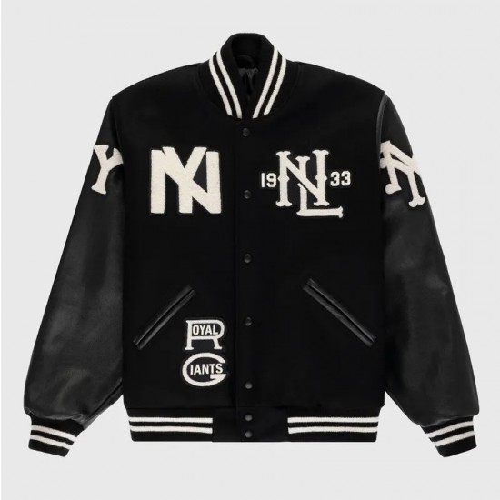 Negro League NY Yankees Black Wool Leather Varsity Jacket Negro League NY Yankees Black Wool Leather Varsity Jacket