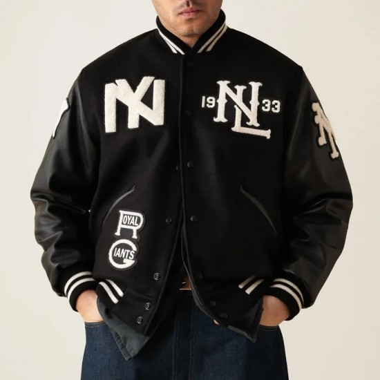Negro League NY Yankees Black Wool Leather Varsity Jacket Negro League NY Yankees Black Wool Leather Varsity Jacket