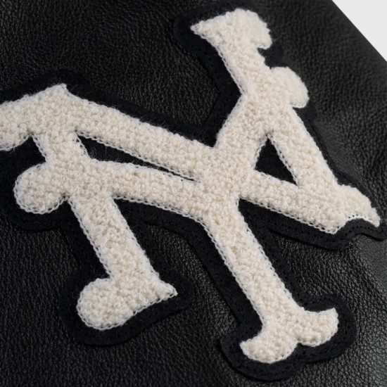 Negro League NY Yankees Black Wool Leather Varsity Jacket Negro League NY Yankees Black Wool Leather Varsity Jacket