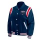 New England Patriots Lightweight Navy Varsity Satin Jacket