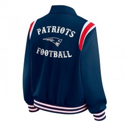 New England Patriots Lightweight Navy Varsity Satin Jacket
