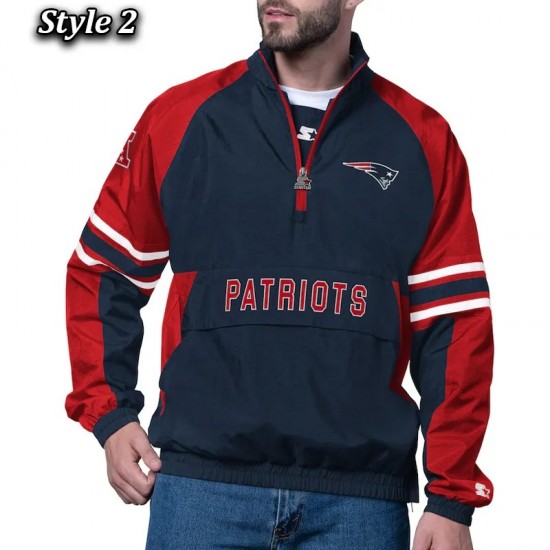 New England Patriots Prospect Pullover Half-Zip Jacket