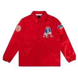 New England Patriots Red Satin Windbreaker