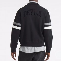 New Jersey Devils Black Striped Fleece Jacket New Jersey Devils Black Striped Fleece Jacket