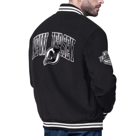 New Jersey Devils Blackout Corduroy Varsity Jacket