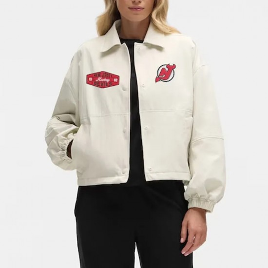 New Jersey Devils Heathered Bone Coach’s Jacket