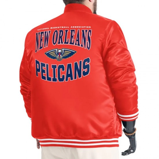 New Orleans Pelicans Adaptive Bold Logo Varsity Satin Jacket