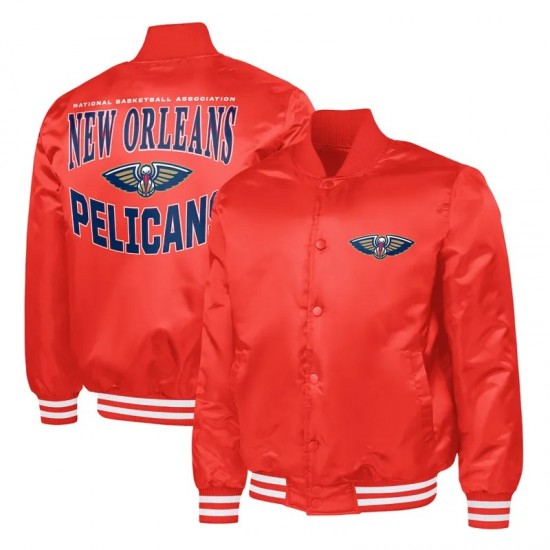 New Orleans Pelicans Adaptive Bold Logo Varsity Satin Jacket