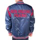 New Orleans Pelicans Navy Teddy Varsity Satin Jacket New Orleans Pelicans Navy Teddy Varsity Satin Jacket