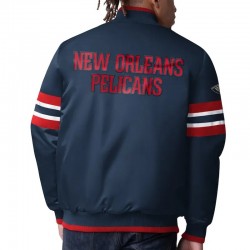 New Orleans Pelicans Scout Navy Varsity Satin Jacket