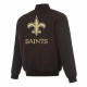 New Orleans Saints Black/Gray Full-Zip Reversible Flight Jacket