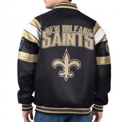 New Orleans Saints G-III Faux Varsity Leather Jacket New Orleans Saints G-III Faux Varsity Leather Jacket