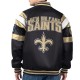 New Orleans Saints G-III Faux Varsity Leather Jacket