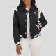 New Orleans Saints Lightweight Black Varsity Satin Jacket