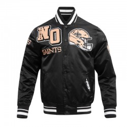 New Orleans Saints Mashup Classic Rib Satin Jacket New Orleans Saints Mashup Classic Rib Satin Jacket