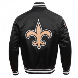 New Orleans Saints Mashup Classic Rib Satin Jacket New Orleans Saints Mashup Classic Rib Satin Jacket