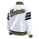 New Orleans Saints Snap Front White Fleece Jacket