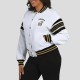 New Orleans Saints Snap Front White Fleece Jacket
