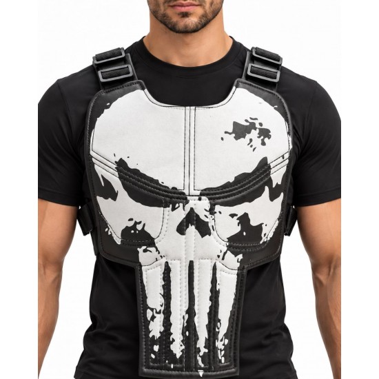 Punisher Skull Vest One Last Kill Comic Halloween Vest Costume