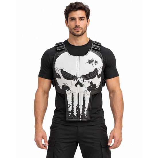 Punisher Skull Vest One Last Kill Comic Halloween Vest Costume