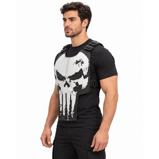 Punisher Skull Vest One Last Kill Comic Halloween Vest Costume