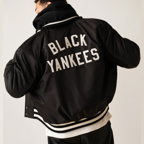 New York Black Yankees Varsity Satin Jacket