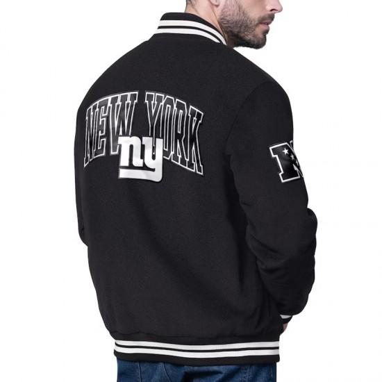 New York Giants Blackout Corduroy Varsity Jacket