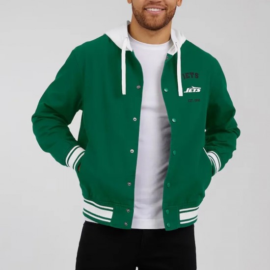 New York Jets Green Cotton Hooded Jacket
