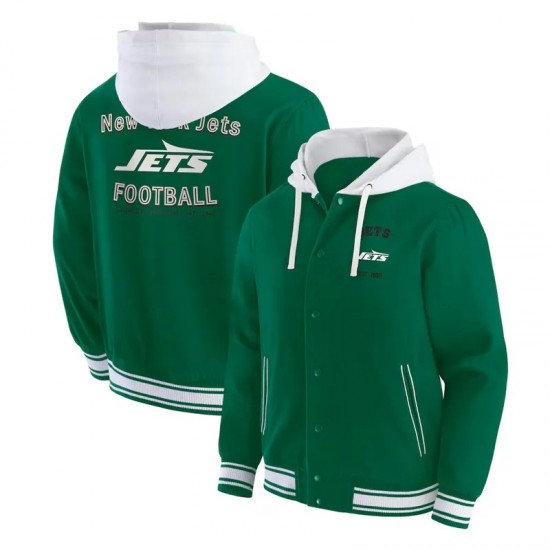 New York Jets Green Cotton Hooded Jacket