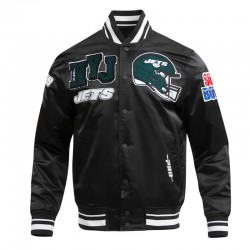 New York Jets Mashup Classic Rib Satin Jacket New York Jets Mashup Classic Rib Satin Jacket
