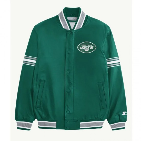 New York Jets Midfield Green Satin Jacket