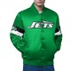 New York Jets Triple Option Full-Snap Varsity Satin Jacket New York Jets Triple Option Full-Snap Varsity Satin Jacket