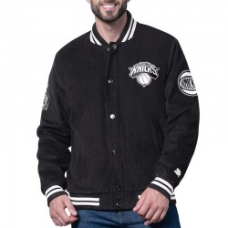 New York Knicks Blackout Corduroy Varsity Jacket