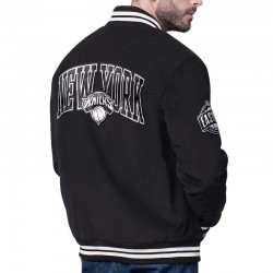 New York Knicks Blackout Corduroy Varsity Jacket