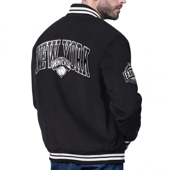 New York Knicks Blackout Corduroy Varsity Jacket