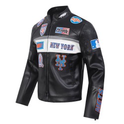 New York Mets Men's Moto Jacket New York Mets Men's Moto Jacket