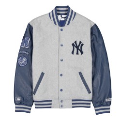 New York Or Nowhere Gray and Navy Varsity Jacket