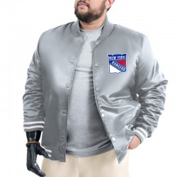 New York Rangers Adaptive Bold Logo Varsity Satin Jacket