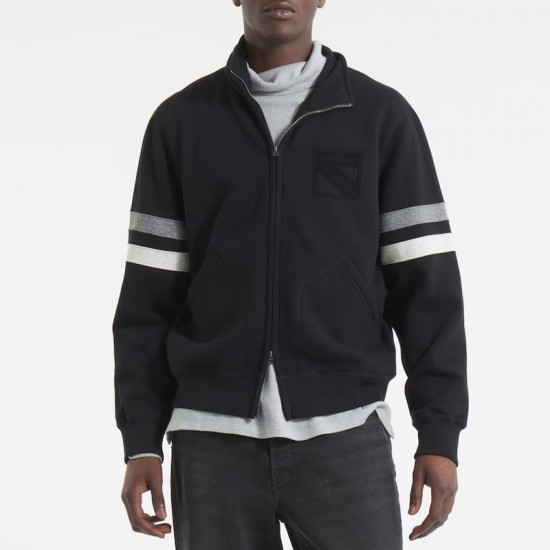 New York Rangers Black Striped Fleece Jacket New York Rangers Black Striped Fleece Jacket