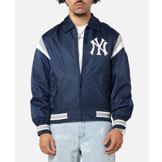 New York Yankees Retro Stadium Navy Satin Jacket New York Yankees Retro Stadium Navy Satin Jacket
