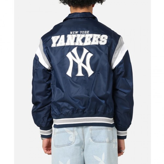 New York Yankees Retro Stadium Navy Satin Jacket New York Yankees Retro Stadium Navy Satin Jacket