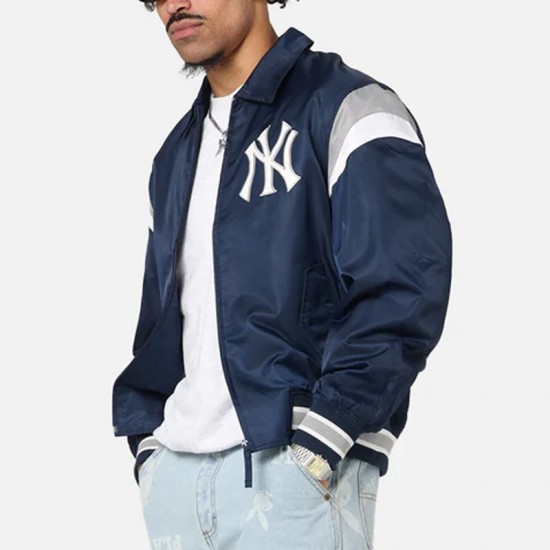 New York Yankees Retro Stadium Navy Satin Jacket New York Yankees Retro Stadium Navy Satin Jacket