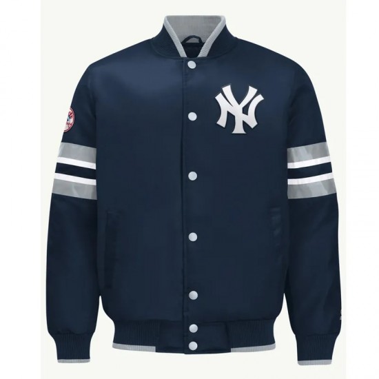 New York Yankees Scout I Navy Satin Jacket New York Yankees Scout I Navy Satin Jacket
