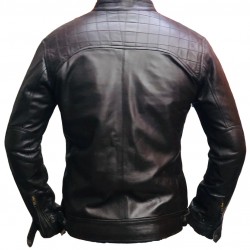 New Mens Quilted Cafe Racer Biker Leather Jacket New Mens Quilted Cafe Racer Biker Leather Jacket